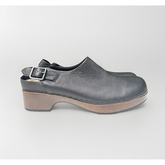 Bella Vita Women’s Non Slip Work Clogs – Black Leather Slip On Shoes – Size 8.5 - Picture 3 of 9